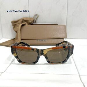 NEW Burberry Sunglasses BE 4441U 4146/73 Crystal Sand Brown Check Plaid